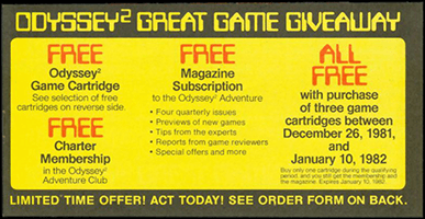 Great Game Giveaway Form, Front Panel, Front Side