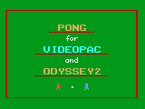 Pong for Videopac and Odyssey²!